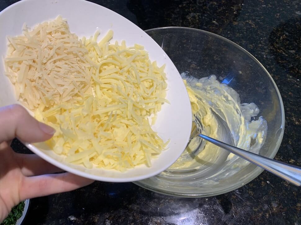 Mix in Garlic & Cheese